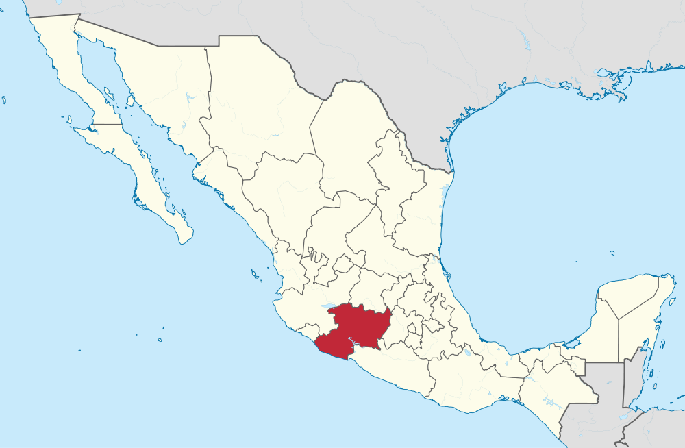 Map of Mexico with Michoacan highlighted