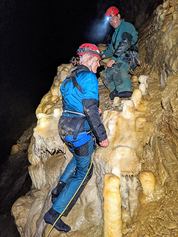 Retrieving stalagmite from a cave for climate change research