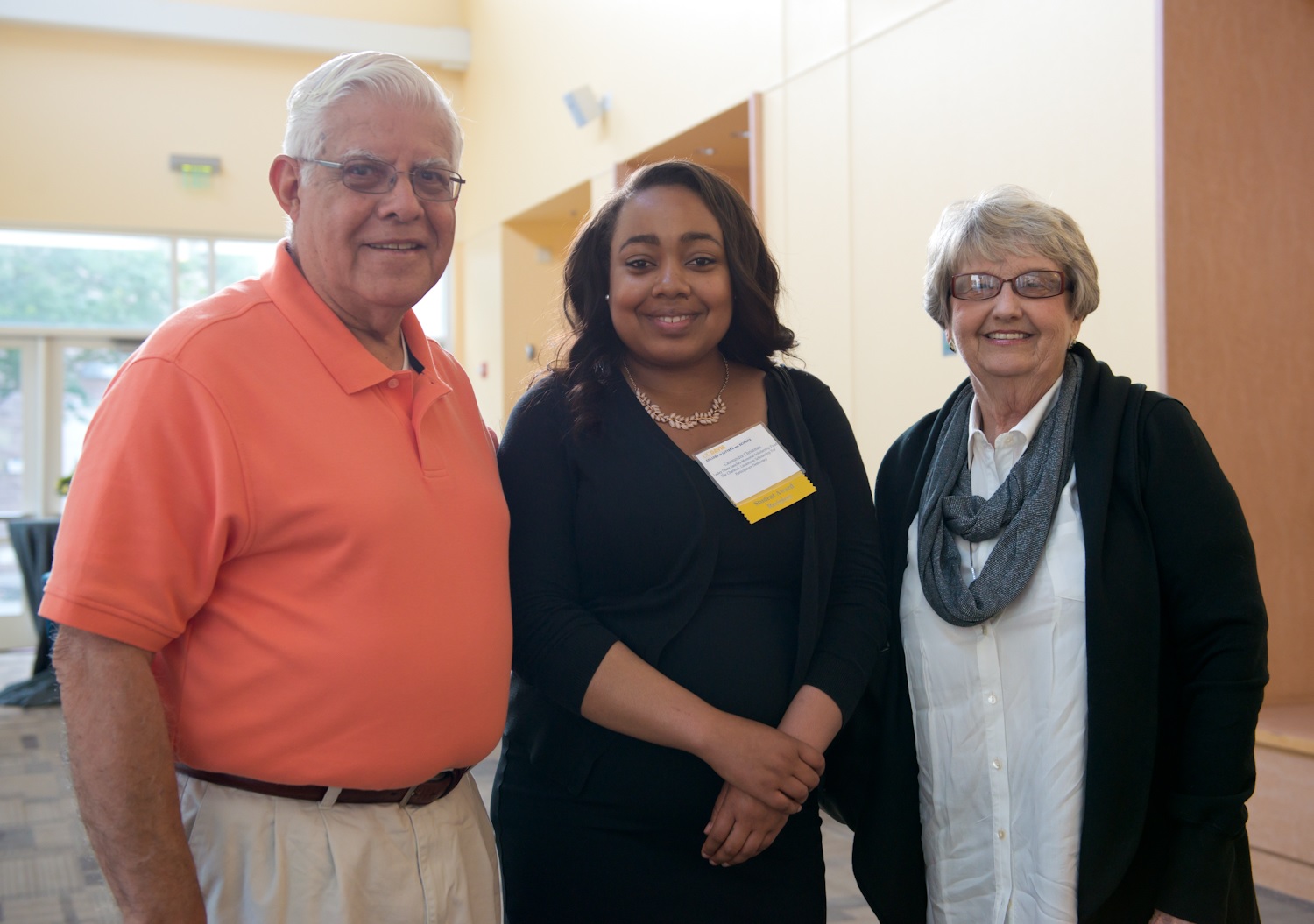 Richard and Patricia Sanchez with Cassaundra Christmas (center), recipient of the Lesley Diane Shanchez Scholarship in 2015.