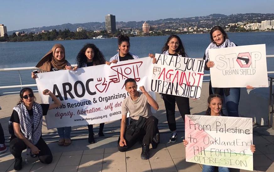 Photo of Arab Youth Organizing group that is part of the Arab Resource Organizing Center. 