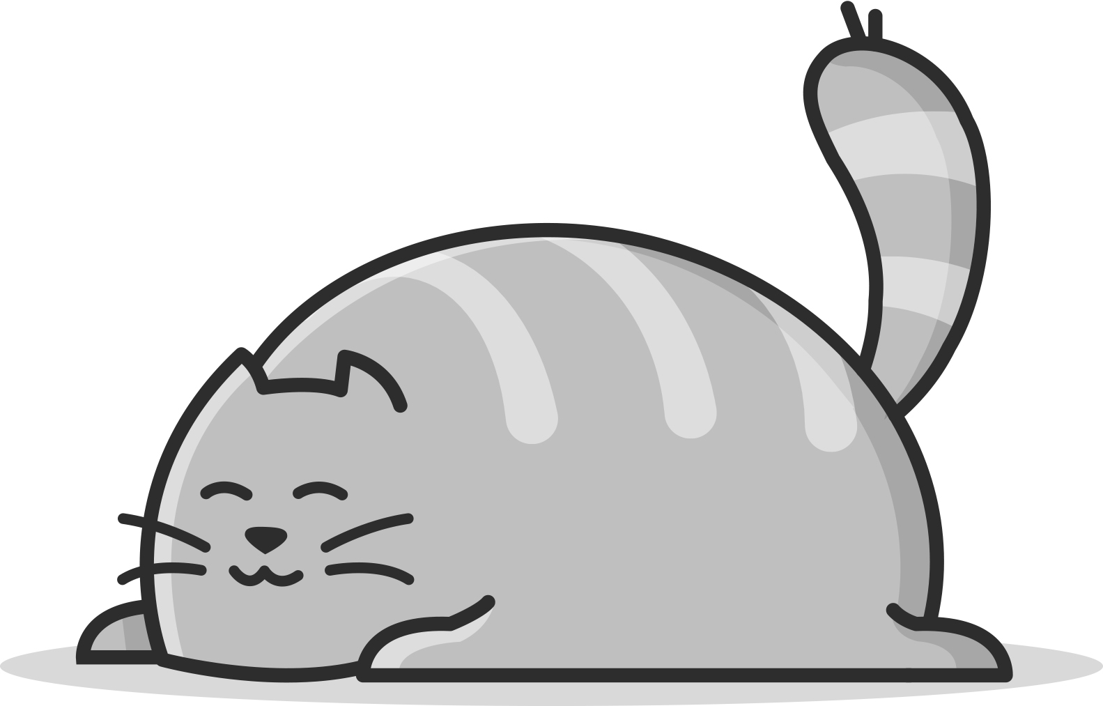 illustration of a chubby cat