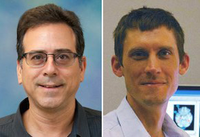 side by side portrait photos of two UC Davis Center for Mind and Brain scientists