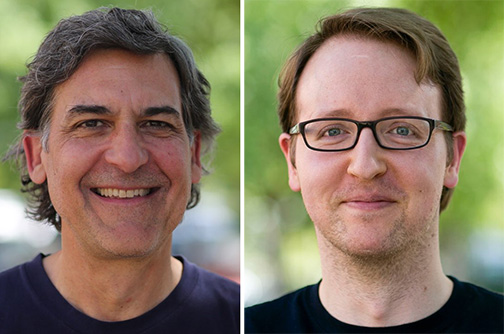 Side by side portrait photos of UC Davis Center for Mind and Brain researchers 