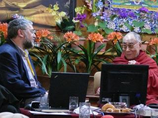 Photo of UC Davis scientist and the Dalai Lama