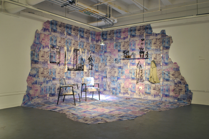 Art installation by Wendy Liu at Basement Gallery