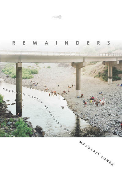 Book cover with photo of a bridge over a river and people on banks below