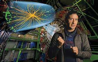 Photo of UC Davis physics professor Manuael Calderon de la Barca Sanchez at the Large hadron Collider