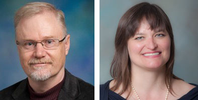 Side by side portrait photos of UC Davis psychology professors Steve Luck and Victoria Cross