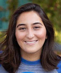 Marisa Davidson, brown haired female student wearing blue and gray shirt