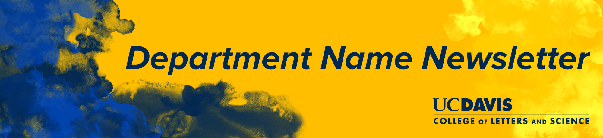 Sample blue and yellow department newsletter banner template