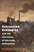 cover of book with an artwork showing belching smoke from a smokestack and factory in the distance and slag or coal buring in the foreground.