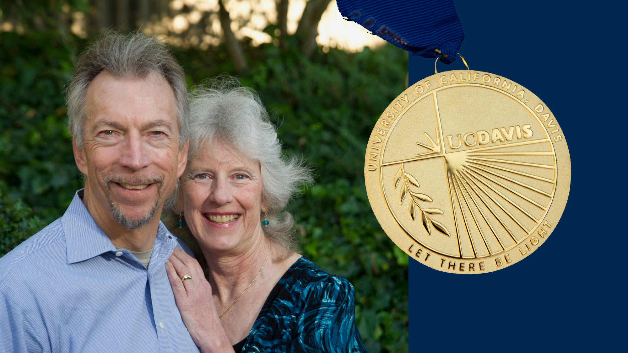 Alumni couple and UC Davis Medal