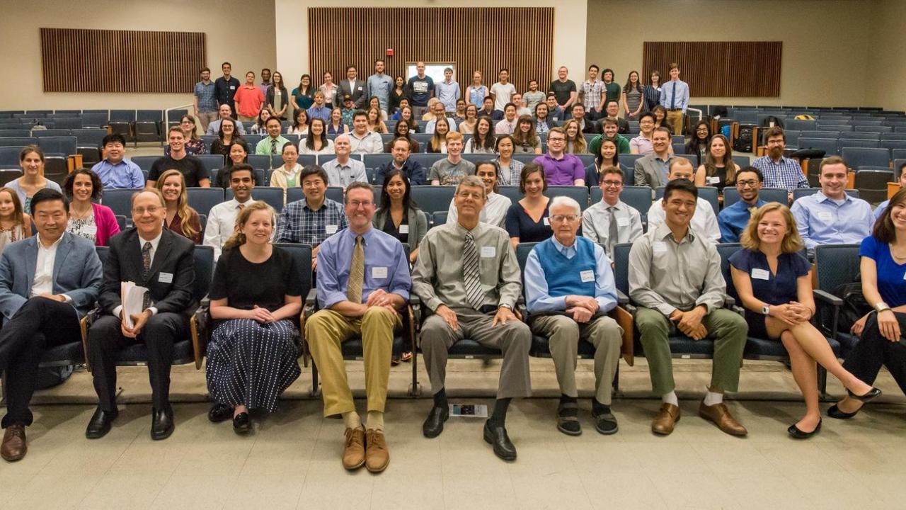 Participants in the 2018 Larock conference. Richard Larock is sitting in the front row center. 2018 Larock conference
