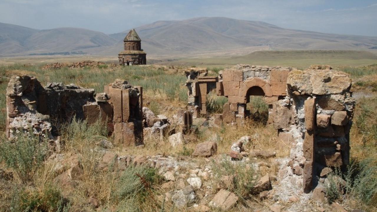 Ruins of Ani, once a major medieval city in present-day Turkey. Photo of the ruin of the city of Ani