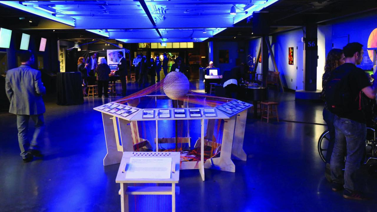 "Visualizing Connections to OneClimate" on display at the Exploratorium. Visualizing Connections to OneClimate installation