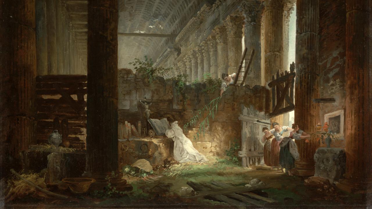 Hubert Robert painting Hubert Robert