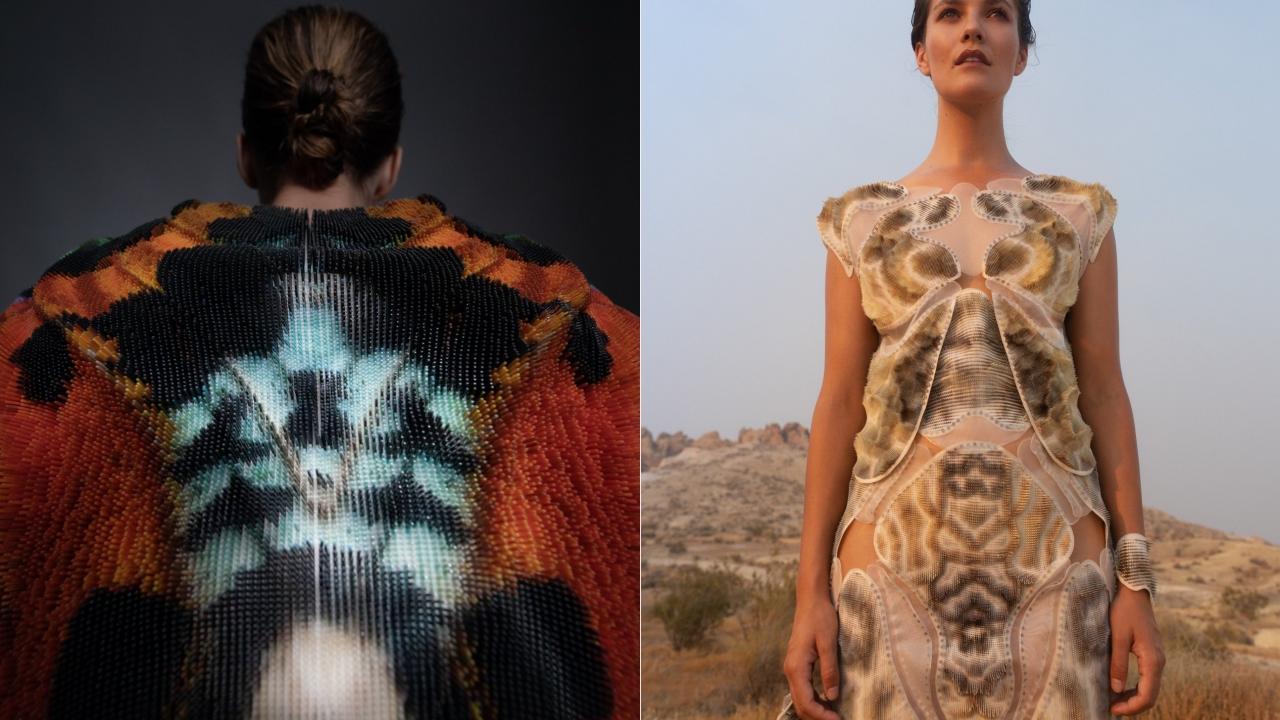 Images of two pieces of clothing designed by Julia Koerner