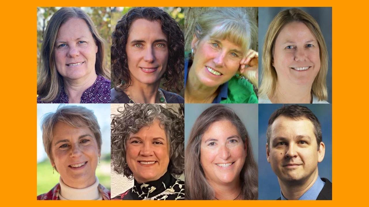 Headshots of eight UC Davis faculty elected as AAAS fellows 