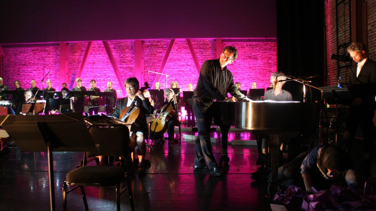 photo of the opera Death With Interruptions showing musicians on stage
