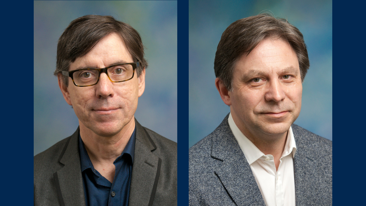 Side by side portrait photos of two male UC Davis economics professors