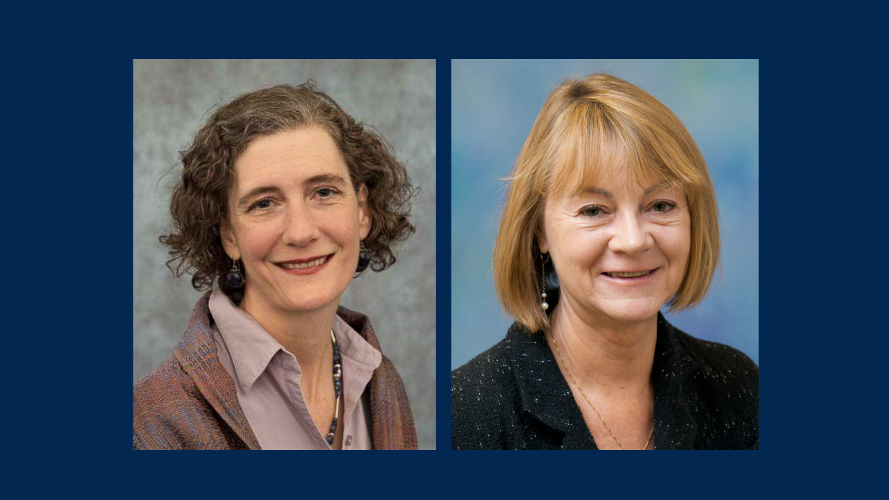 Side by side portraits of two female UC Davis professors