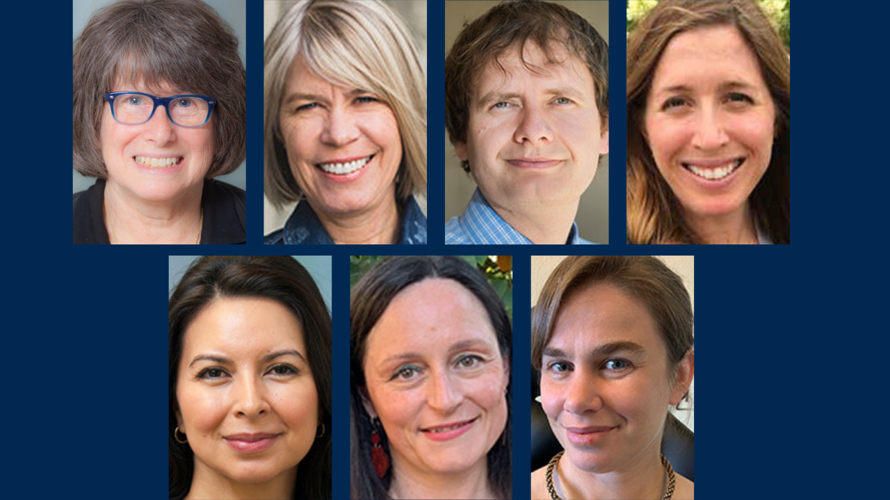 Portrait photos of seven faculty -- six female and one male
