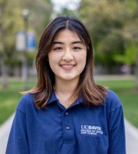 Kelly Chiang, female student wearing L&S blue polo
