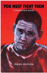 book cover. Red background title in black; painted images of man's head.