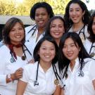 This group of medical students from the Class of 2008 pose for their induction into the School of Medicine at UC Davis. (Debbie Aldridge/UC Davis)