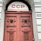 Photo of doorway and sign that reads CCP and Confederación Campesina del Perú
