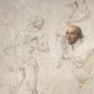 Picture of an unfinished painting "The Jeu de Paume Oath" by Jacques Louis David