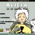 book cover of Spanish language graphic novel Alicia en un mundo real / Alice in the Real World
