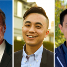Side by side portrait photos of three Aggies elected in 2020 to public office in California