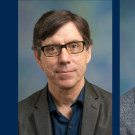 Side by side portrait photos of two male UC Davis economics professors