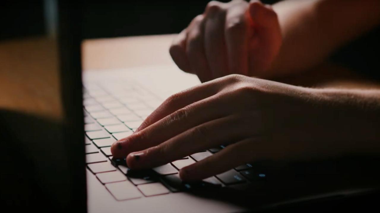 Typing on keyboard