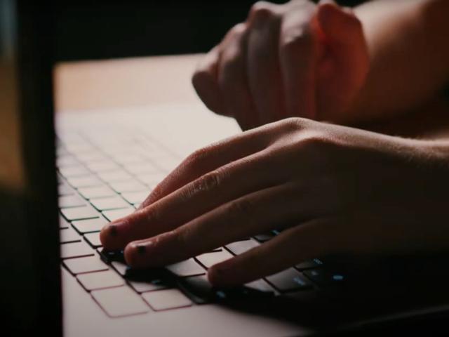 Typing on keyboard