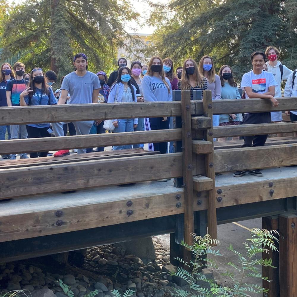 Aggie Explorers group photo on bridge 2021