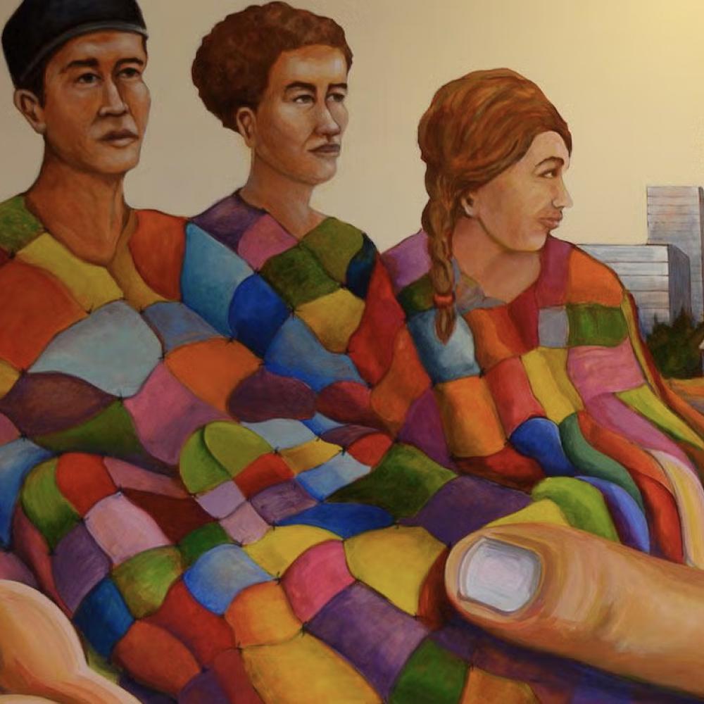 Painting depicting human rights
