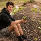 Physics major Mario D'Andrea researched waste reduction and carbon sequestration through compost, like this pile at the UC Davis Student Farm, for a course in physics. (Gregory Urquiaga/UC Davis)