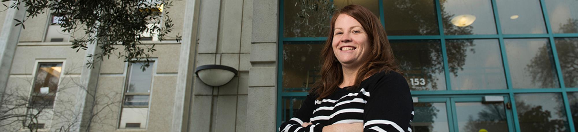 College of letters and science advisor in front of Sproul Hall